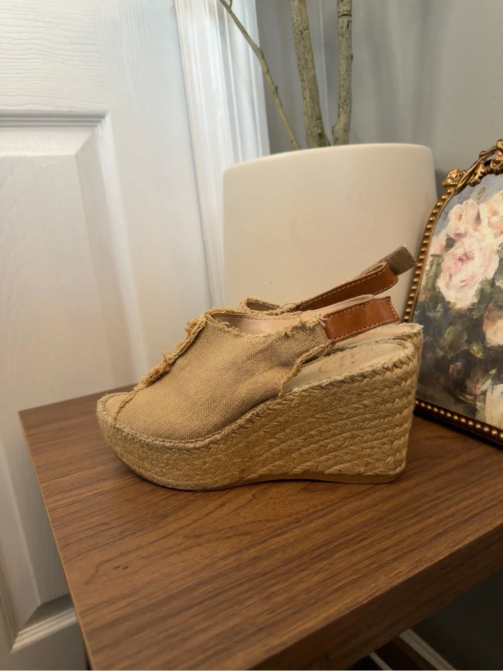 Toni Pons Origens Tan Canvas Espadrille Wedge Sandals EU 36 US 6 Boho